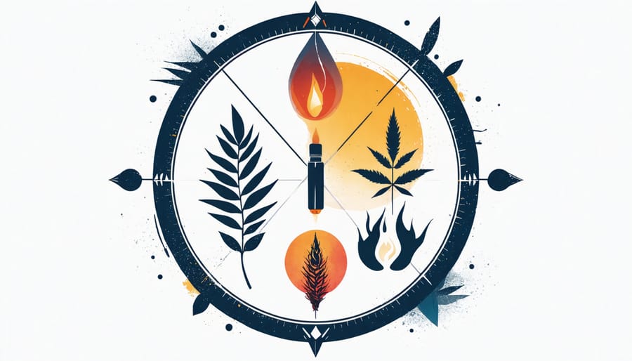 Medicine wheel design with integrated anti-vaping messaging and cultural symbols